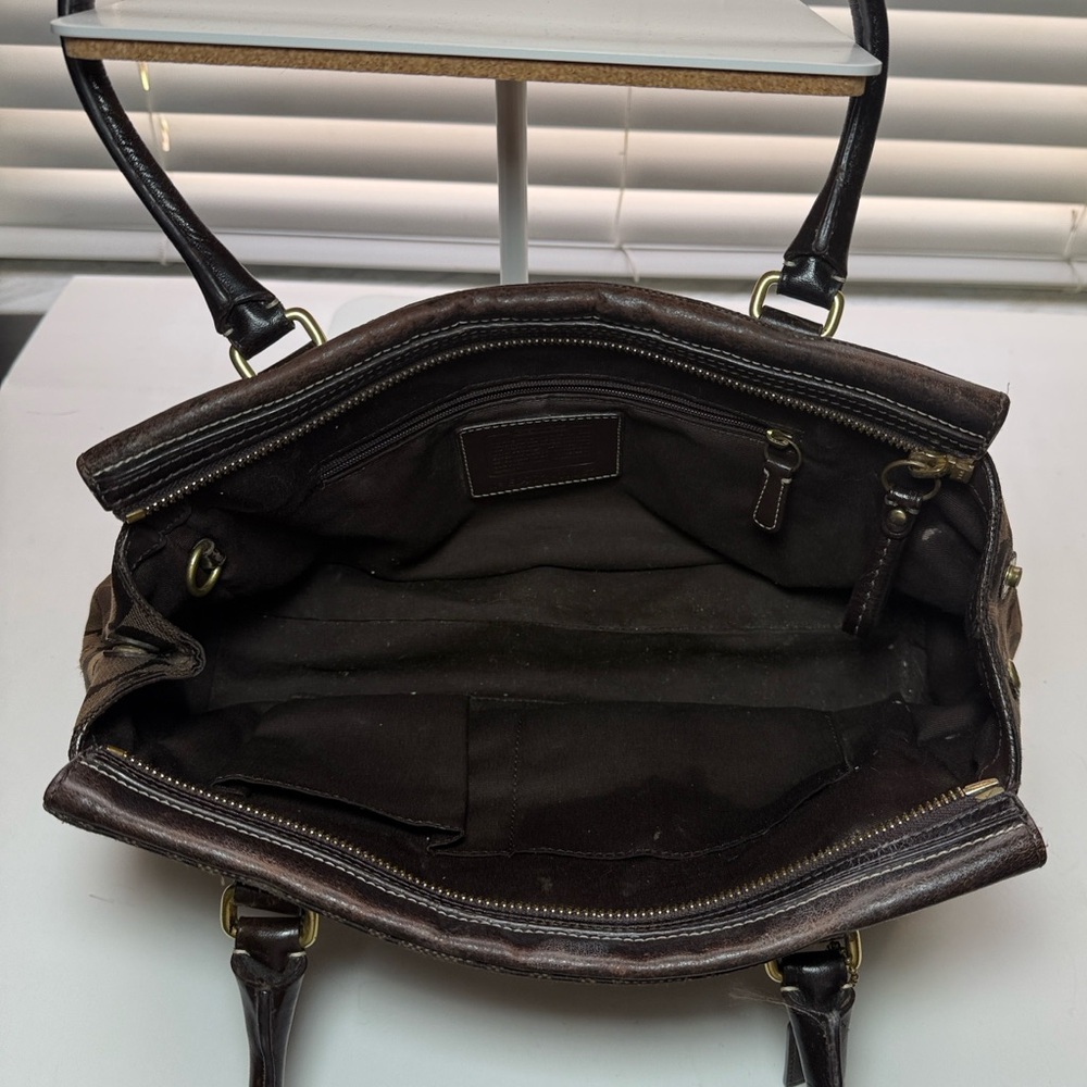 Coach Hampton YK2 bag purse shoulder handbag brown logo C - Picture 10 of 14